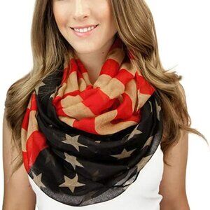 Vintage Inspired American Flag Infinity Scarf